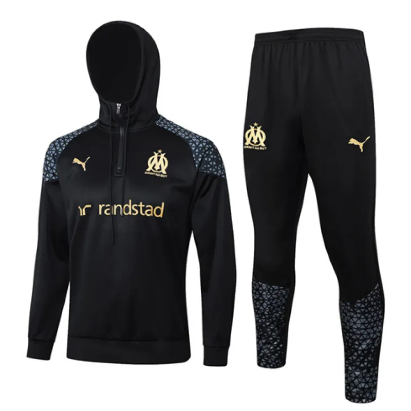 Olympique de Marseille hooded tracksuit 2024/25 - Black