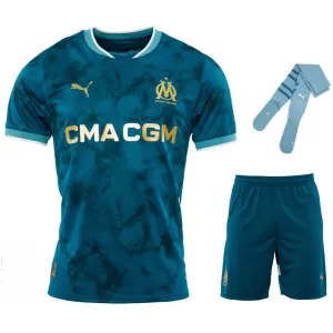 Kinder - Auswärtstrikot - Set von Marseille 2024/25 - Blau