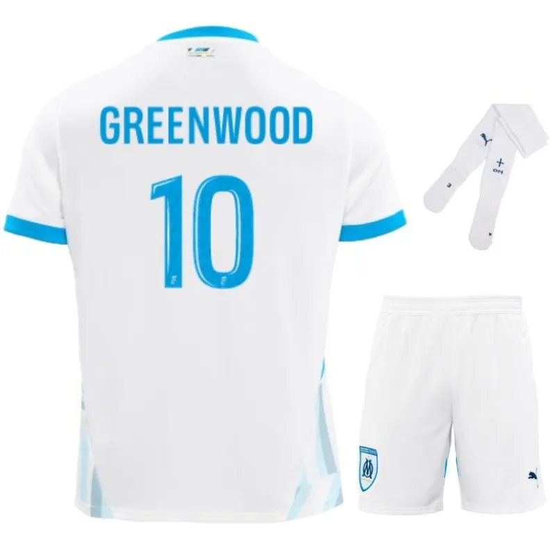 GREENWOOD Marseille 2024/25 Home Kids Jersey Set - White