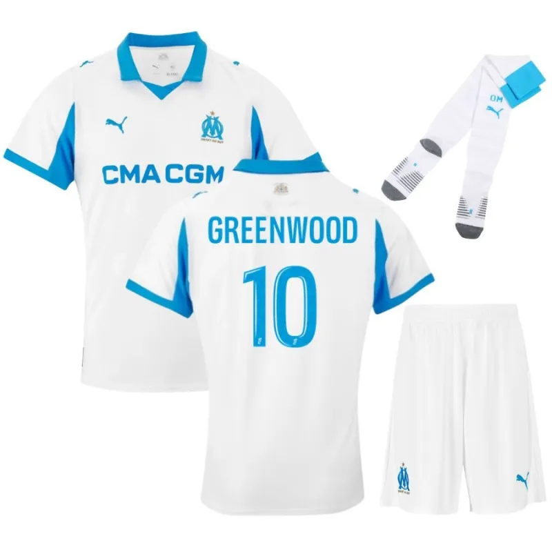 Set de camiseta infantil de GREENWOOD del Olympique Marseille 2025/26 local - Blanco