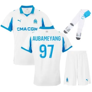 Marsiglia AUBAMEYANG Set di maglia di casa per bambini 2025/26 - Bianca