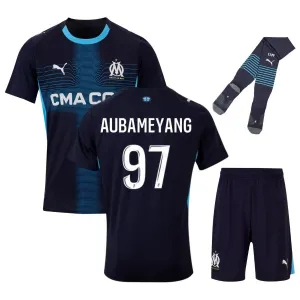 Marsiglia AUBAMEYANG Set di maglia in trasferta per bambini 2025/26 - Nera