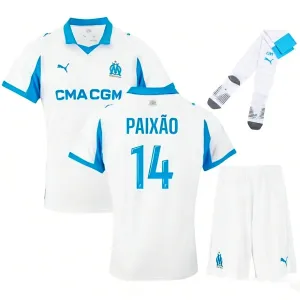 Marsiglia PAIXAO Set di maglia di casa per bambini 2025/26 - Bianca