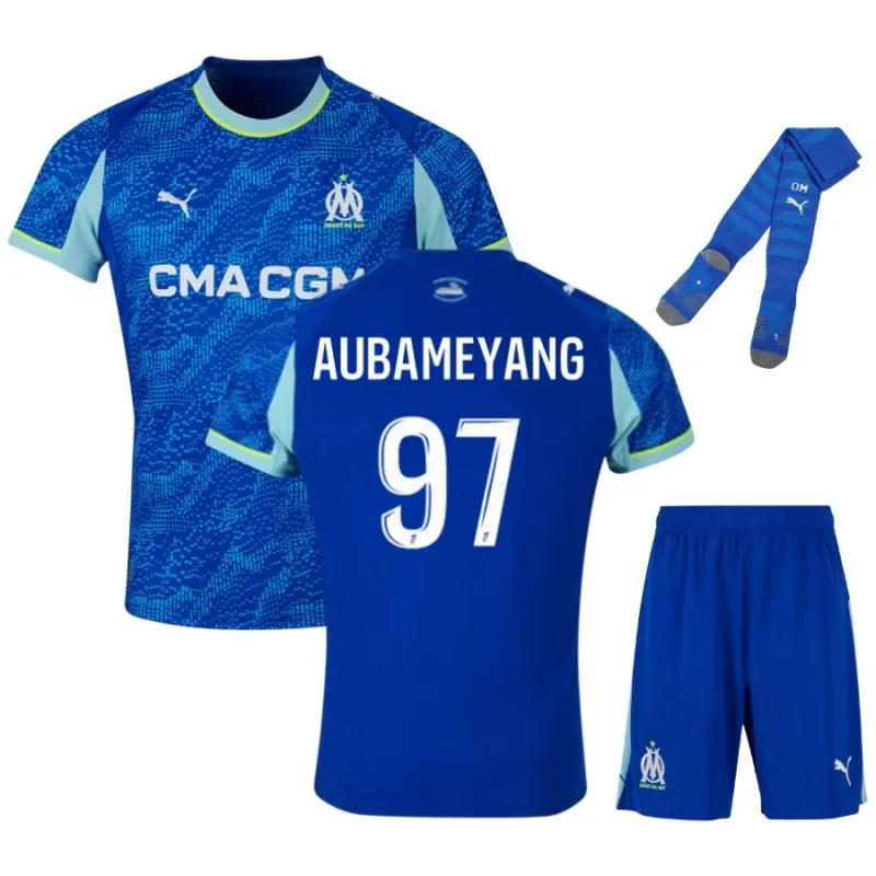 Marseille AUBAMEYANG 2025/26 Third Kids’ Kit - Blue