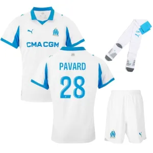Marseille PAVARD 2025/26 Maglia Casalinga Bambini - Bianca