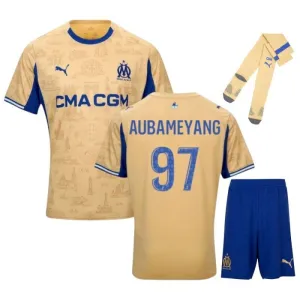 Marseille Aubameyang 2025/26 Kinder Fourth Kit Set