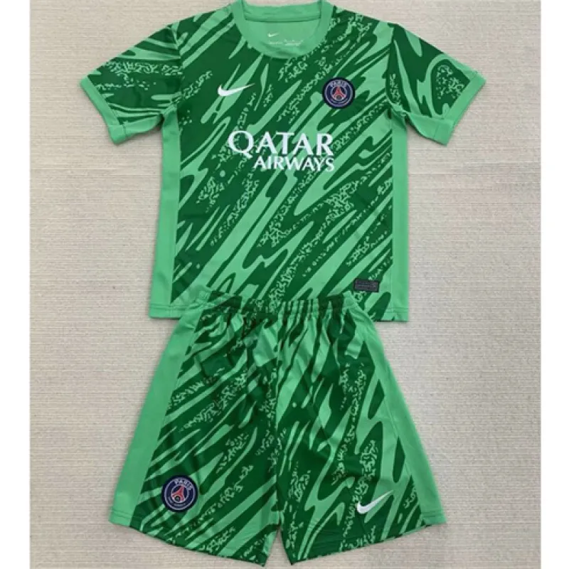 Maglia e pantaloncini di portiere per bambini di Paris Saint-Germain 2024/25 - Verde