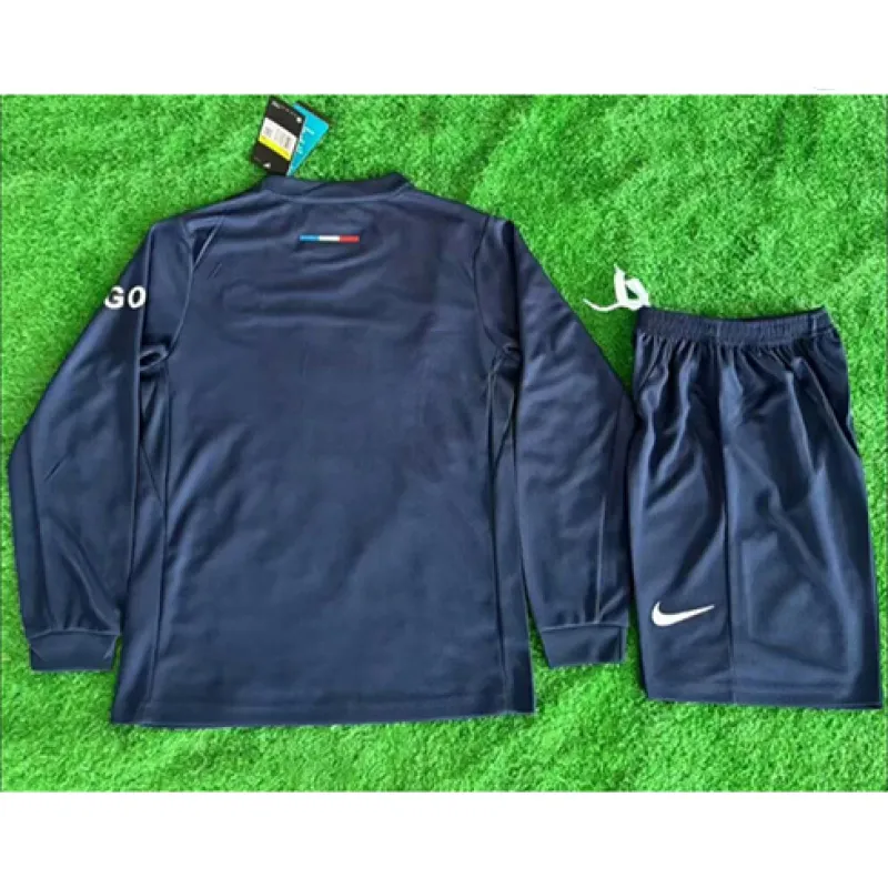 Paris Saint-Germain Kids' Long-Sleeved Jersey and Shorts 2024/25 Home - Blue