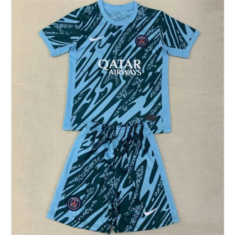 Paris Saint-Germain Kids' Goalkeeper Jersey and Shorts 2024/25 - Blue