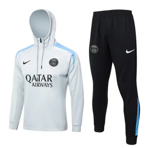Abbigliamento sportivo con cappuccio di Paris Saint - Germain 2024/25 - Grigio chiaro