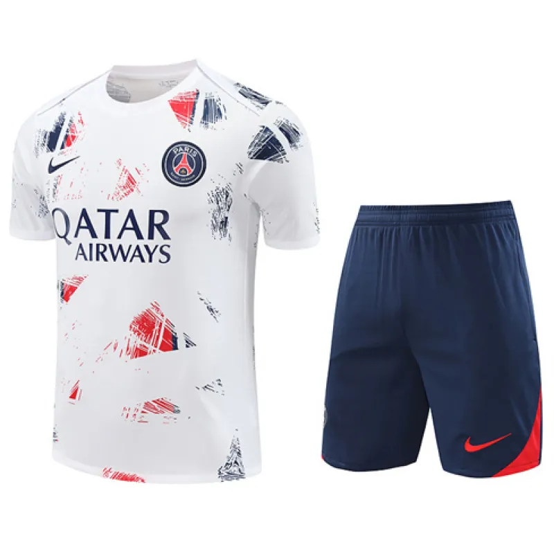 Maglia d'allenamento + pantaloncini di Paris Saint-Germain 2024/25 - Bianco