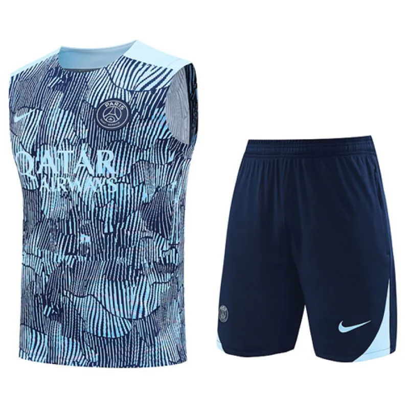 Set di pantaloncini e gilet di Paris Saint-Germain 2024/25 - Blu