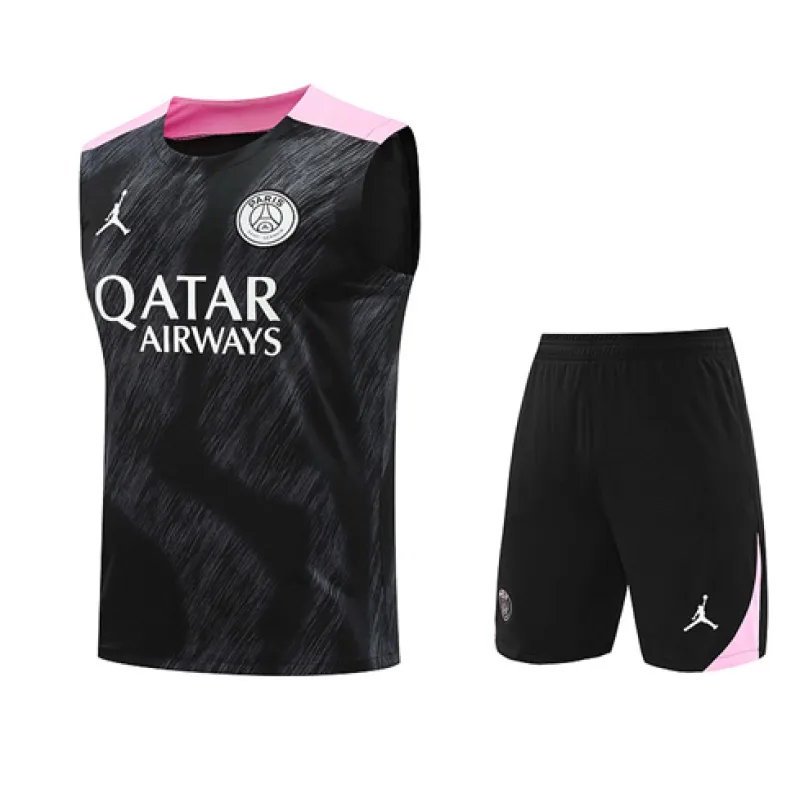 Set di pantaloncini e gilet di Paris Saint-Germain 2024/25 - Nero