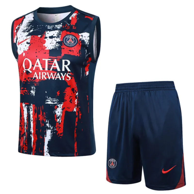 Set di pantaloncini e gilet di Paris Saint-Germain 2024/25 - Blu