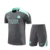 Paris Saint-Germain geflocktes Trainingstrikot + Shorts 2024/25 - Grau