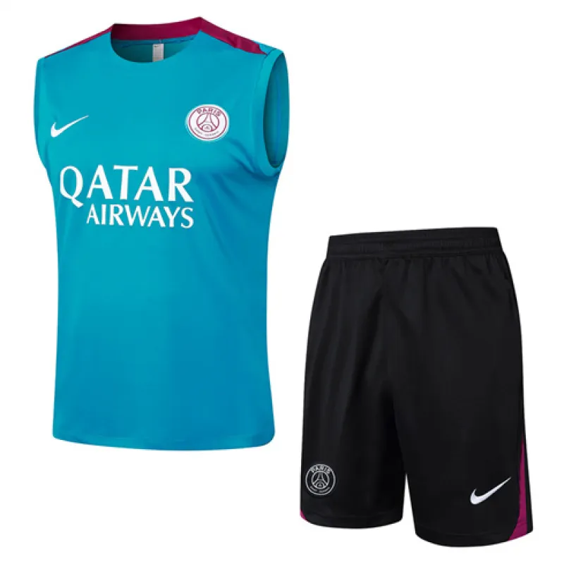Set di pantaloncini e gilet di Paris Saint-Germain 2024/25 - Blu