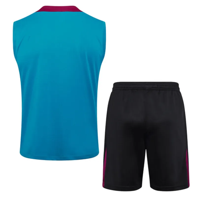Set di pantaloncini e gilet di Paris Saint-Germain 2024/25 - Blu
