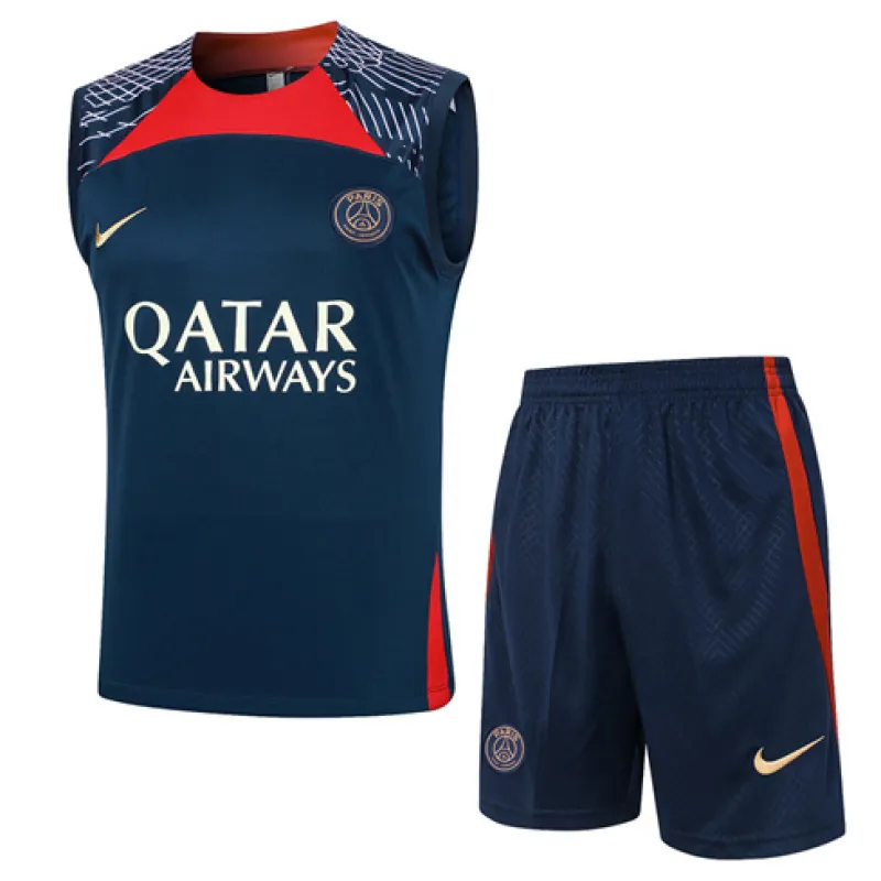 Set di pantaloncini e gilet di Paris Saint-Germain 2024/25 - Blu