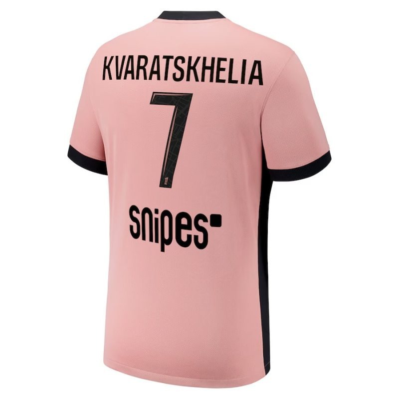 Maglia terza di Paris Saint - Germain 2024/25 indossata da Khvicha Kvaratskhelia - Rosa