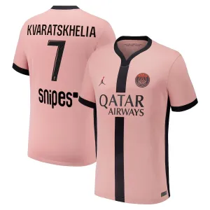 Maglia terza di Paris Saint - Germain 2024/25 indossata da Khvicha Kvaratskhelia - Rosa