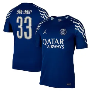 Maglia quarta di Paris Saint - Germain 2024/25 indossata da Zacharie Emery - Blu
