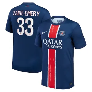 Maglia di casa di Paris Saint-Germain 2024/25 indossata da Zacharie Emery - Blu/Rosso
