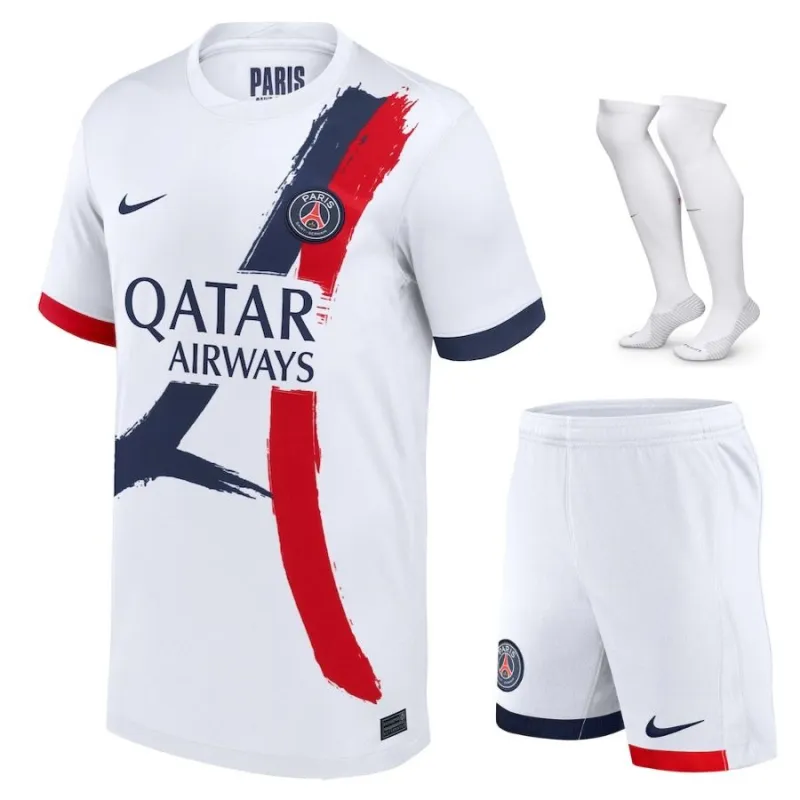 Paris Saint - Germain Kids' 2024/25 Away Kit - White