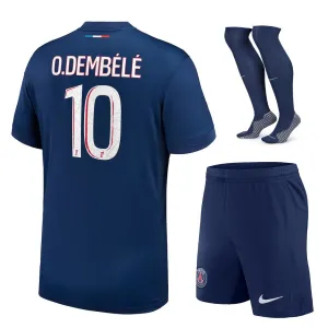 Set della kit di casa 2024/25 per bambini di Paris Saint - Germain indossato da Ousmane Dembélé - Blu
