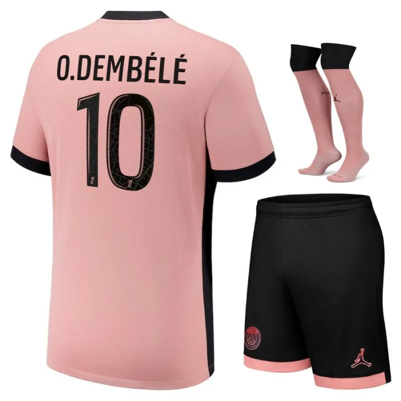 Ousmane Dembélé's Paris Saint - Germain Kids' 2024/25 Third Kit Set - Pink