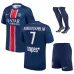 Paris Saint - Germain KVARATSKHELIA 2024/25 Heim - Kinderanzugstrick mit einem Stern- Blau