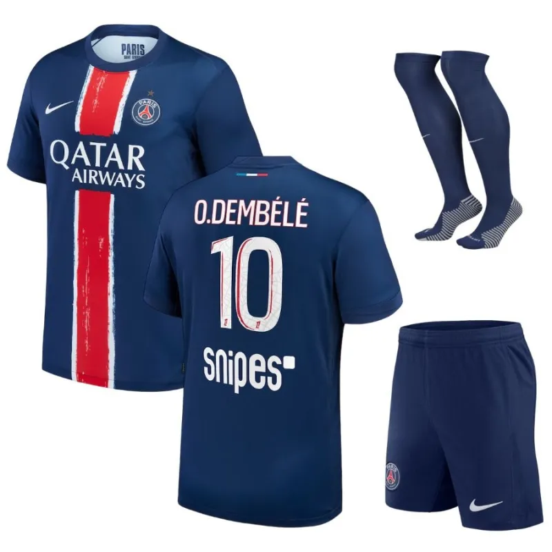 Paris Saint - Germain O.DEMBÉLÉ 2024/25 Home Kids' Kit Jersey with 1 Star- Blue