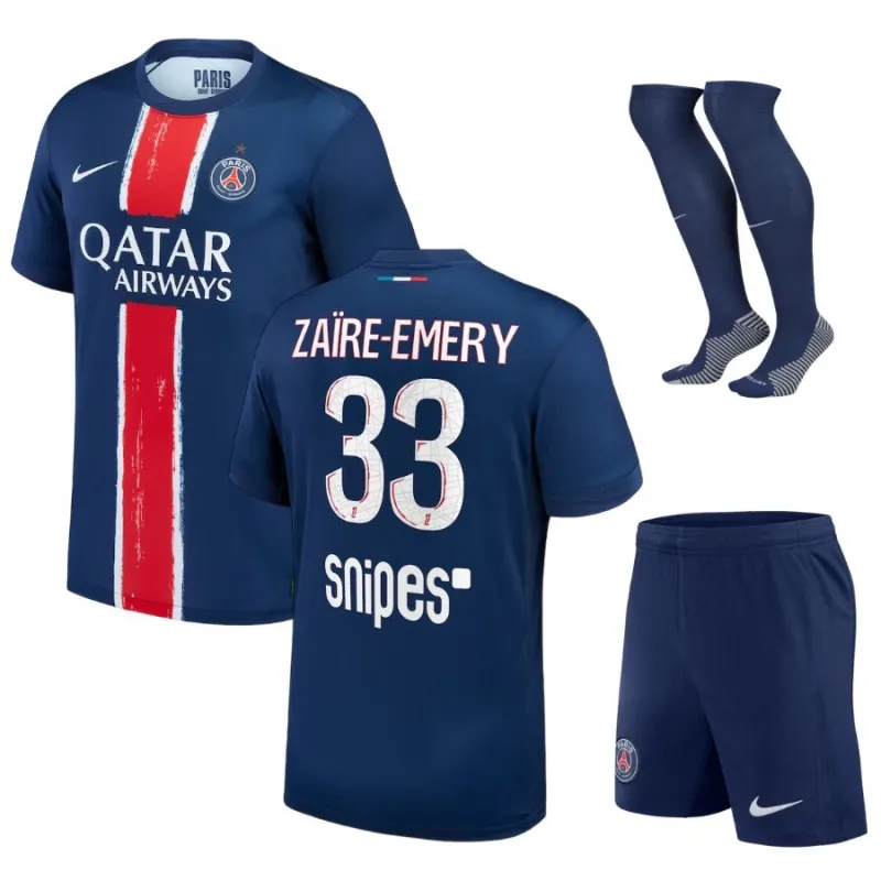 Paris Saint - Germain ZAÏRE-EMERY 2024/25 Home Kids' Kit Jersey with 1 Star- Blue