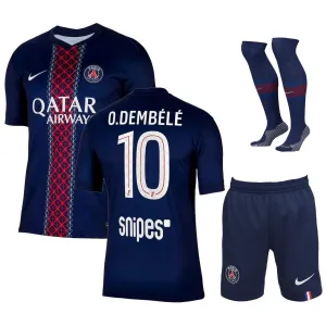Paris Saint-Germain O.DEMBÉLÉ Bambini 2025/26 Kit di casa - Blu/Rosso