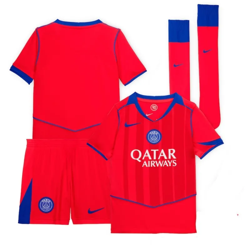 Paris Saint-Germain 2025/26 Children’s Third Kit Jersey - Red
