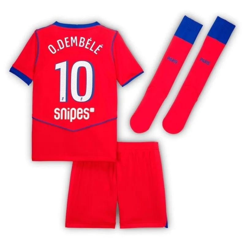 Paris Saint-Germain O.DEMBELE Set Terza Maglia Bambino 2025/26 - Rossa