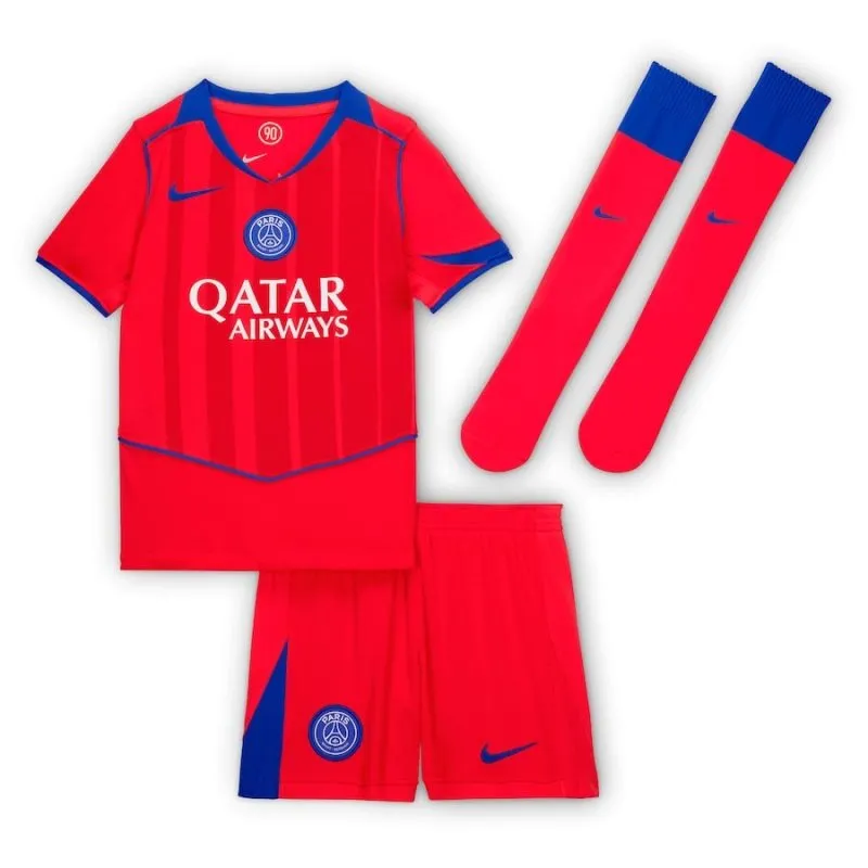 Paris Saint-Germain D.DOUE 2025/26 Drittes Kindertrikot Set - Rot