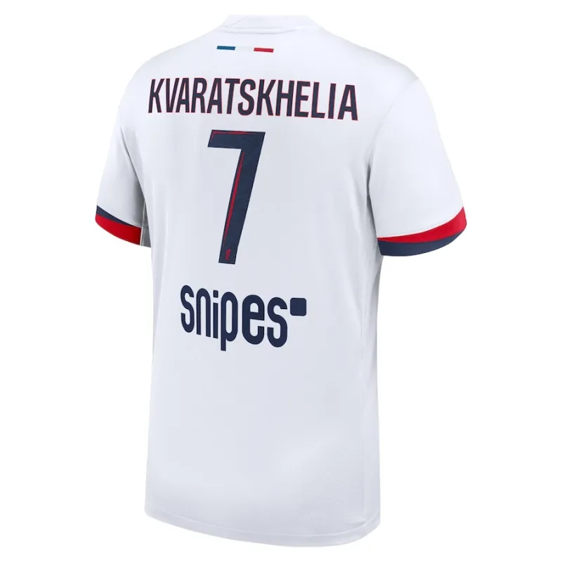 Paris Saint-Germain KVARATSKHELIA 2025/26 Away Kids Kit Jersey - White