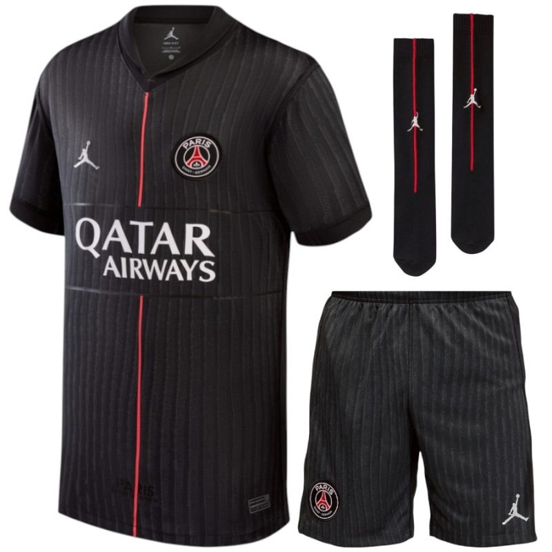 Paris Saint-Germain 2025/26 Viertes Kinder-Set - Schwarz