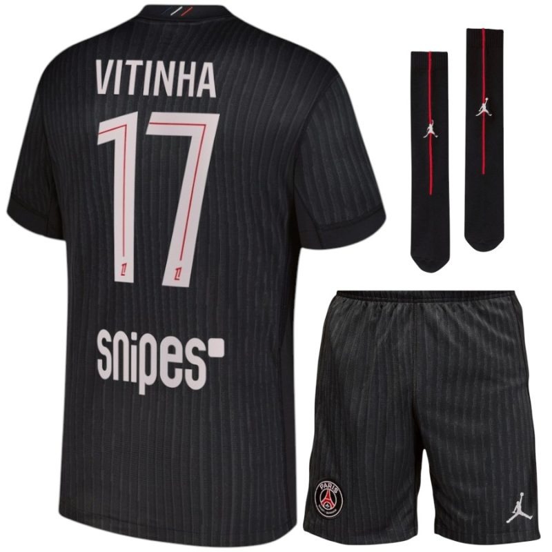 Paris Saint-Germain VITINHA 2025/26 Fourth Kids Kit - Black