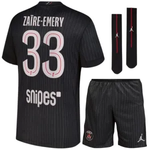 Paris Saint-Germain ZAÏRE-EMERY 2025/26 Kit bambino quarto - Nero