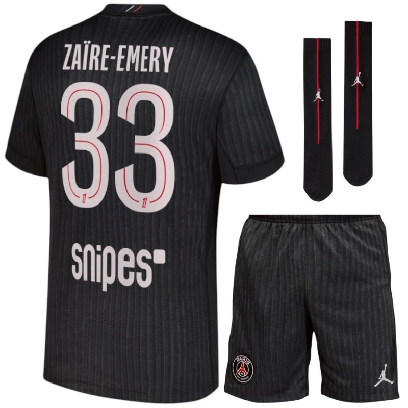 Paris Saint-Germain ZAÏRE-EMERY 2025/26 Conjunto infantil cuarto - Negro