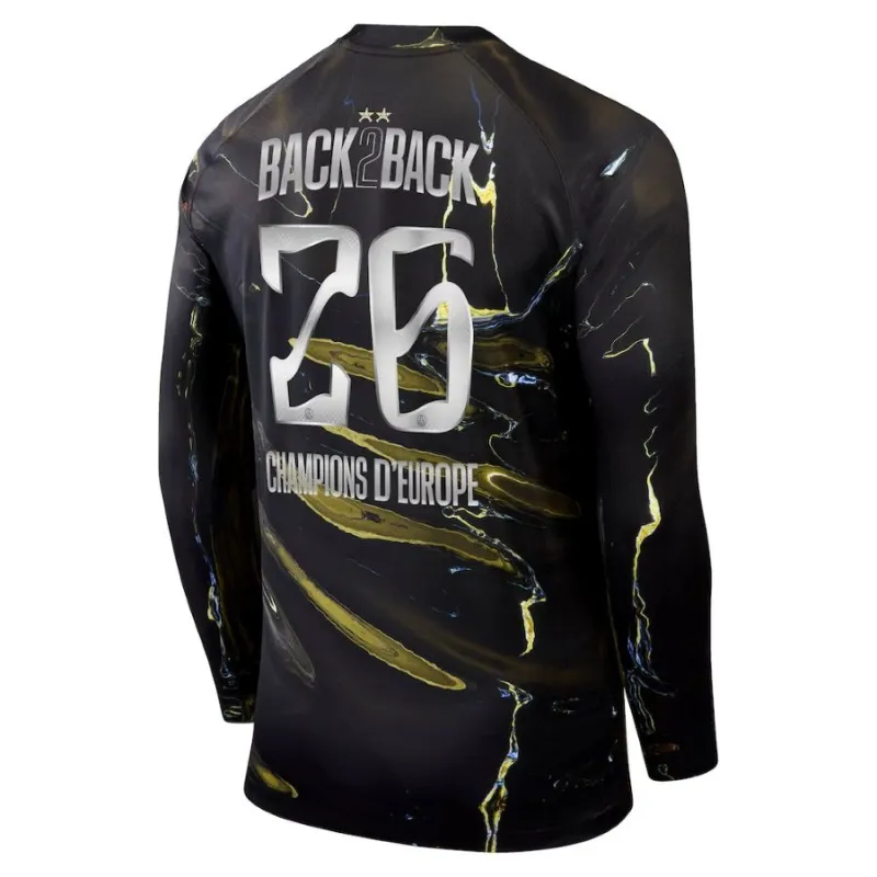 Maglia Manica Lunga PSG Notte Jordan 2025/26 2 Stelle Campione Europeo