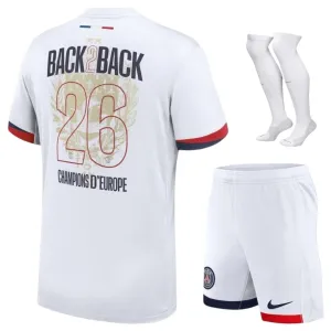 PSG Auswärts Kinder Set Trikot 2025/26 2 Sterne Europameister
