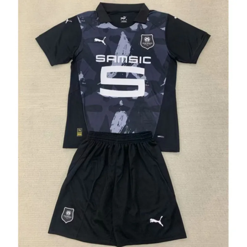 Terza maglia e pantaloncini per bambini di Rennes 2024/25 - Nero