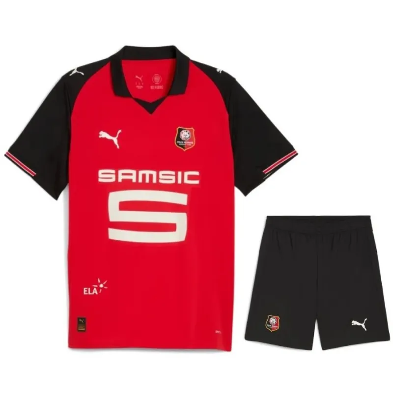 Rennes 2025/26 Home Kids' Jersey + Shorts - Red