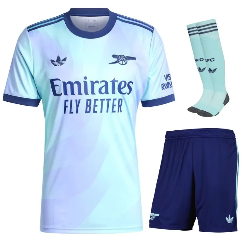 Arsenal 2024/25 Kids' Third Jersey Fan Version Aqua Set