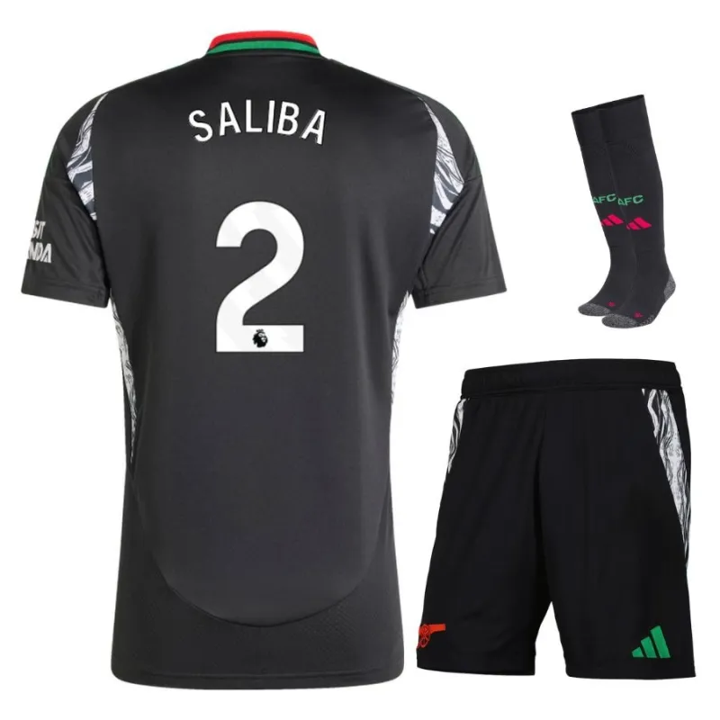 Maglia di replica di trasferta per bambini SALIBA Arsenal 2024/25 - Nera