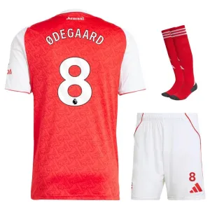 Arsenal ØDEGAARD Kids' Kit 2025/26 Home - Red