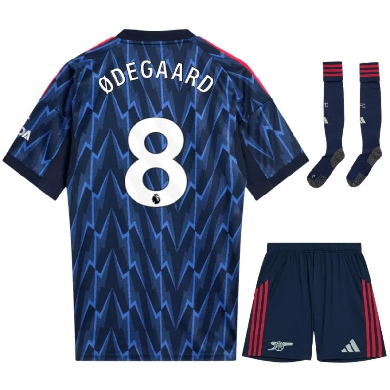 Arsenal ØDEGAARD 2025/26 Away Kids' Jersey Set - Blue