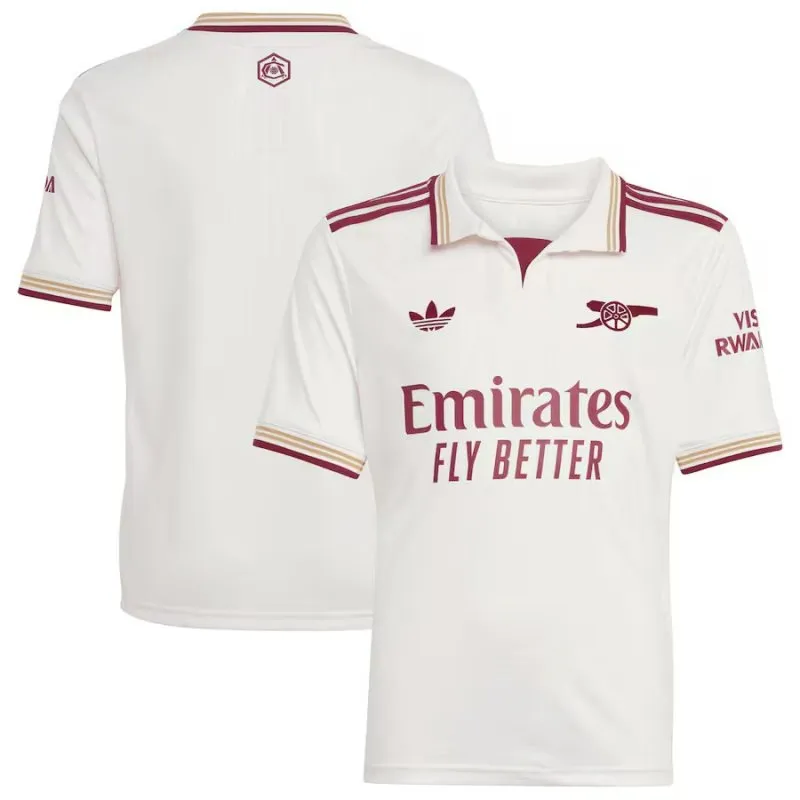 Arsenal 2025/26 Maglia terziaria per bambini - Bianca